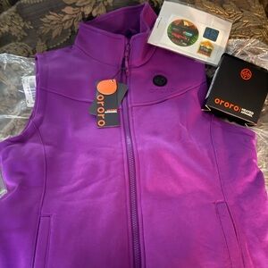 ORORO women’s heated vest- fleece vest-size small comes rechargeable bat…